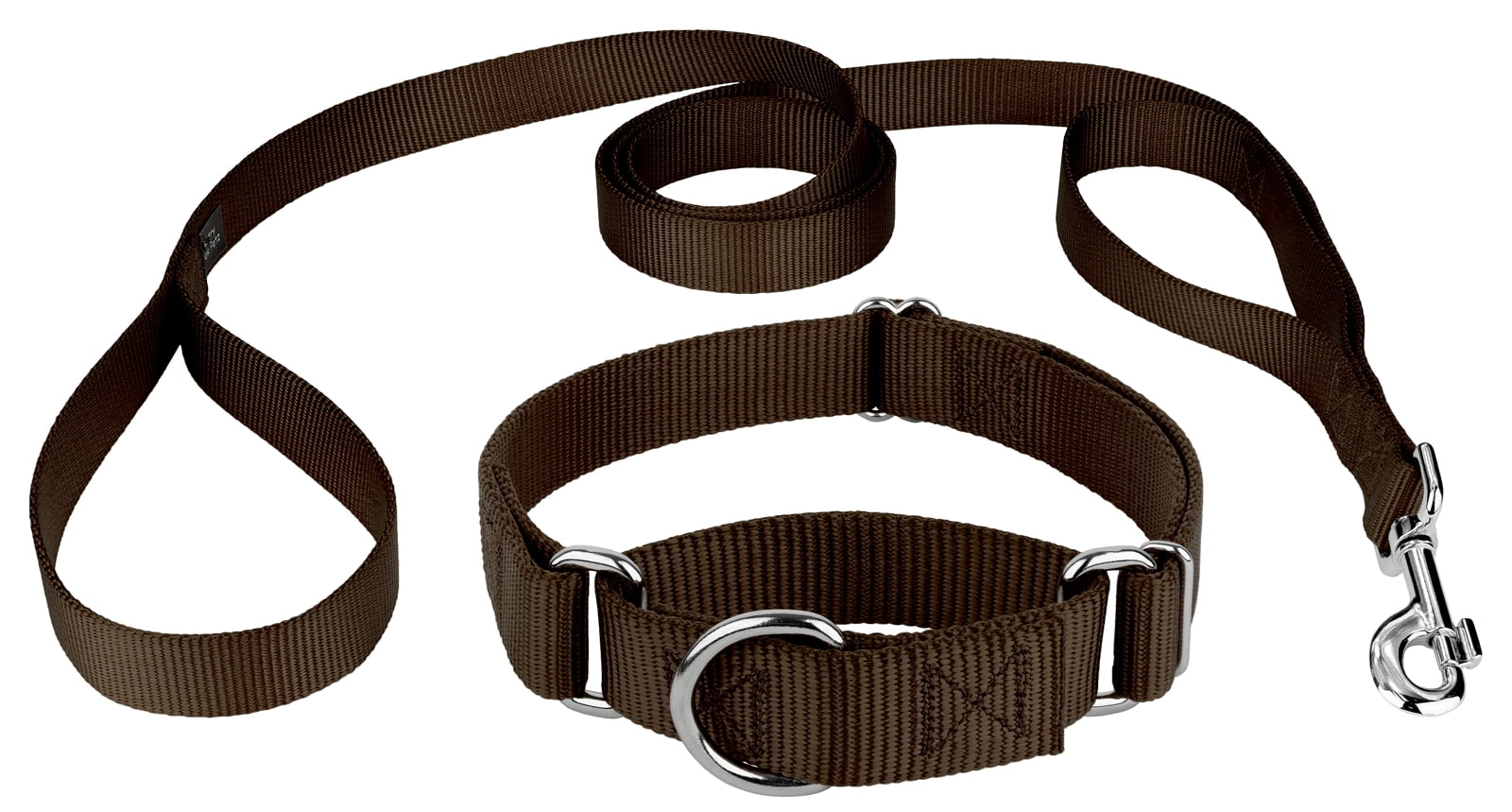 Country Brook Design® Martingale Heavyduty Nylon Dog Collar and Double Handle Leash, Medium