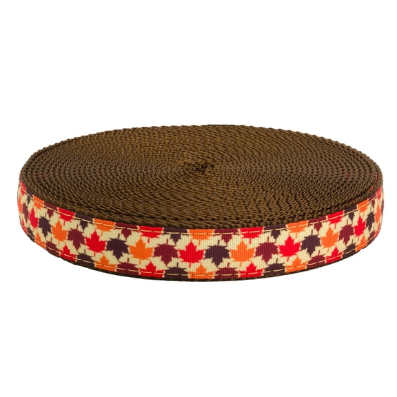 Country Brook Design - Nature Walk on Brown Nylon Webbing (1 Inch, 10 Yards)