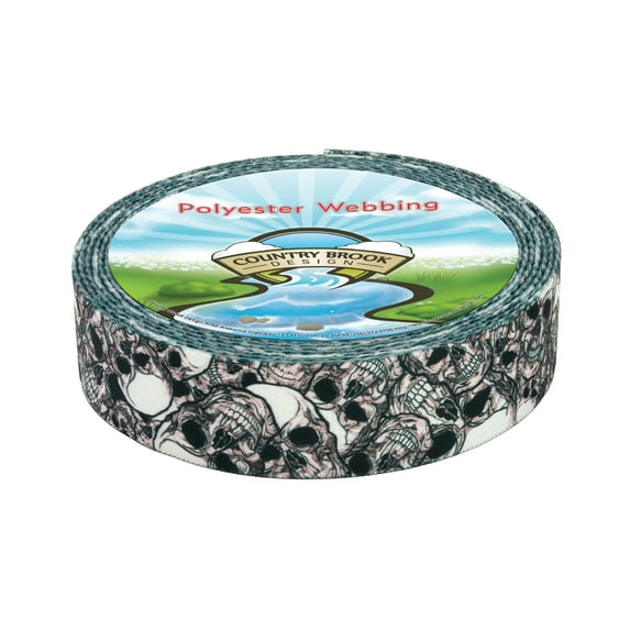 Country Brook Design - Phantom Skulls Polyester Webbing (1 Inch)
