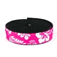 thumbnail image 1 of Country Brook Design - Pink Hawaiian on Black Nylon Webbing (1 Inch, 10 Yards), 1 of 4