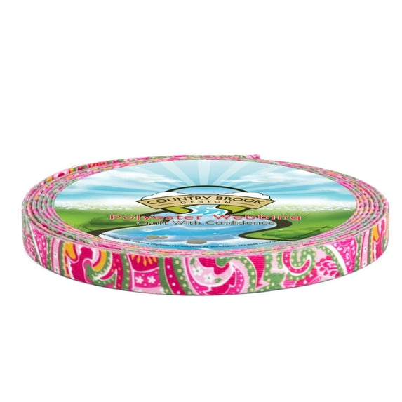 Country Brook Design - Pink Paisley Polyester Webbing (3/4 Inch, 20 Yards)
