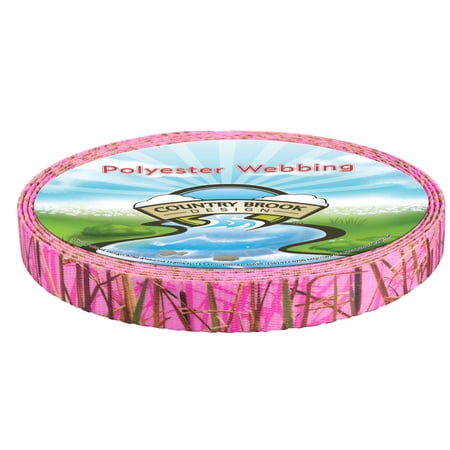 Country Brook Design - Pink Waterfowl Camo Polyester Webbing (3/4 Inch, 50 Yards)