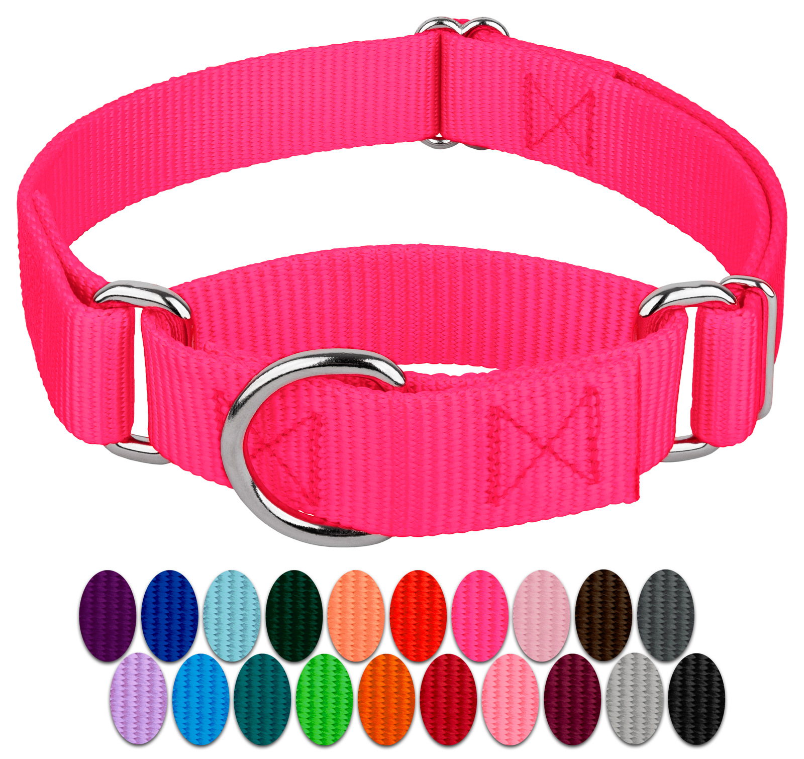Country Brook Design Plastic & Nylon Plain Slip-On Dog Collar, Pink, L - image 1 of 8