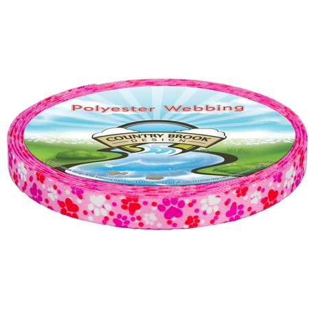 Country Brook Design - Puppy Love Polyester Webbing (3/4 Inch, 10 Yards)