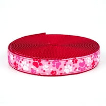 Country Brook Design - Puppy Love on Red Nylon Webbing (1 Inch, 5 Yards)