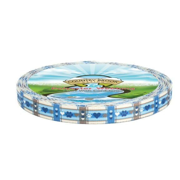 Country Brook Design - Puppy Picnic Polyester Webbing (1/2 Inch, 20 Yards)