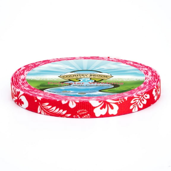 Country Brook Design - Red Hawaiian Polyester Webbing (3/4 Inch, 50 Yards)