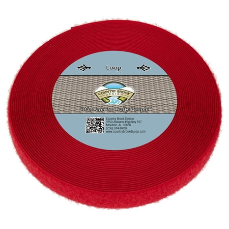 Country Brook Design® Red Sew On Loop Only (1 inch, 25 yards)