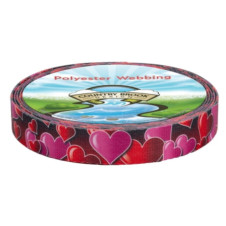 Country Brook Design - Romantic Hearts Polyester Webbing (1 Inch)
