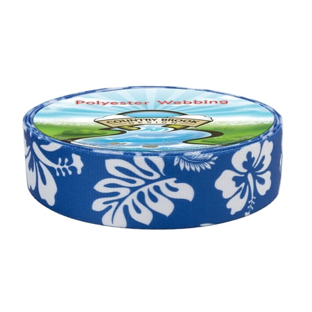 Country Brook Design - Royal Blue Hawaiian Polyester Webbing (2 Inch, 20 Yards)