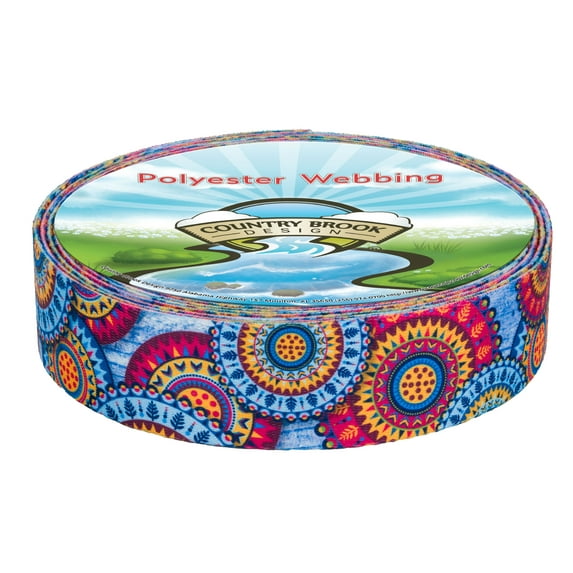 Country Brook Design - Sky Mandala Polyester Webbing (1 1/2 Inch, 10 Yards)