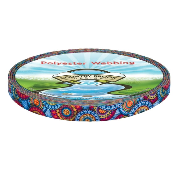 Country Brook Design - Sky Mandala Polyester Webbing (1/2 Inch, 50 Yards)