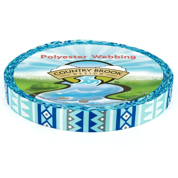 Country Brook Design - Snowy Pines Polyester Webbing (3/4 Inch, 10 Yards)