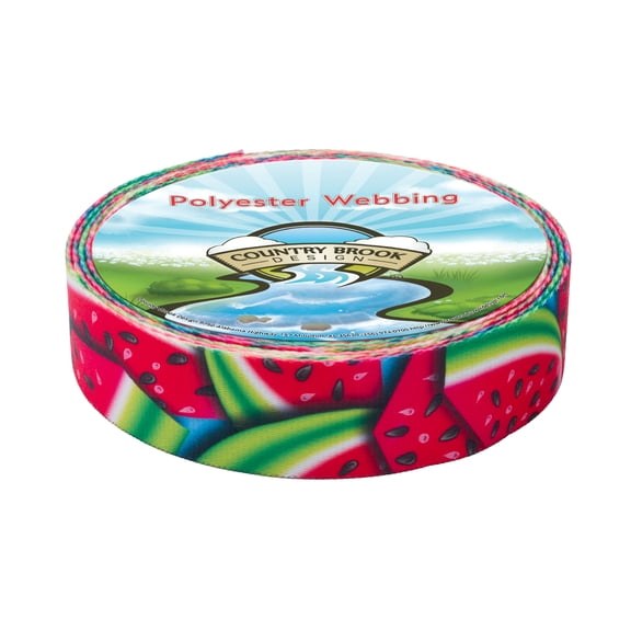 Country Brook Design - Summer Melon Polyester Webbing (1 1/2 Inch, 10 Yards)