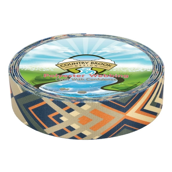 Country Brook Design - Terracotta Arrows Polyester Webbing (1 1/2 Inch, 50 Yards)