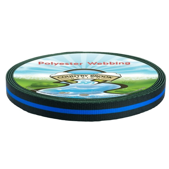 Country Brook Design - Thin Blue Line Polyester Webbing (1/2 Inch)