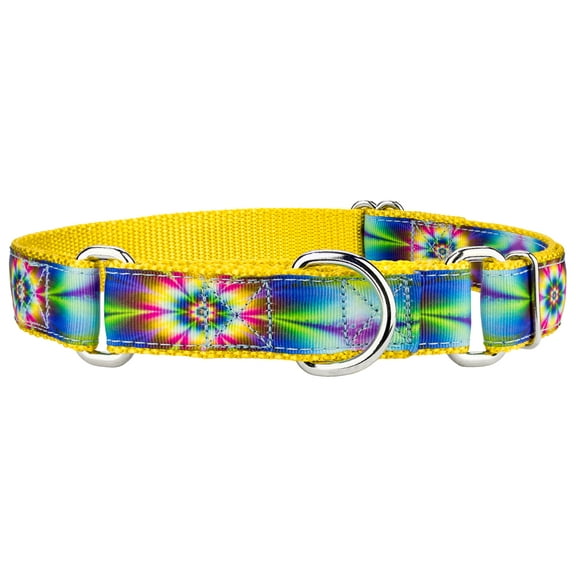Country Brook Petz® Tie Dye Flowers Ribbon Martingale Dog Collar, Extra Large