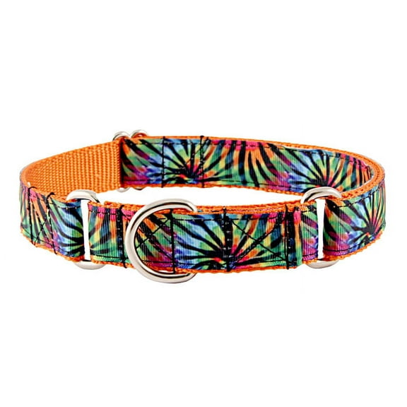 Country Brook Petz® Tie Dye Stripes Grosgrain Ribbon Martingale Collar, Small
