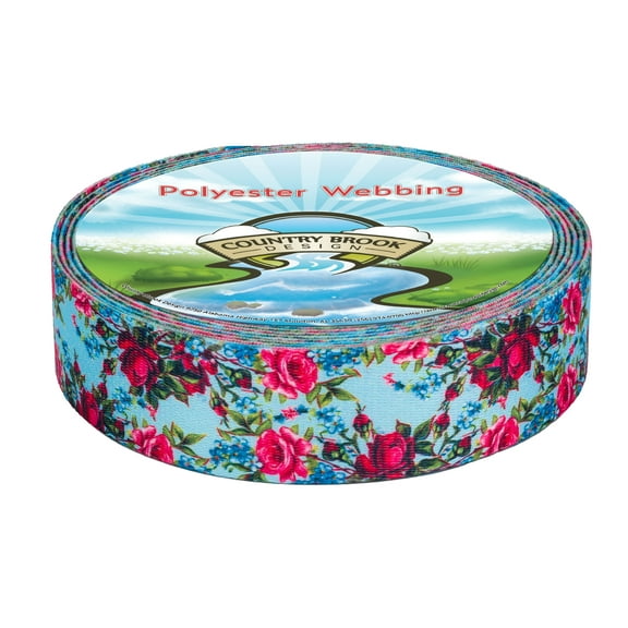 Country Brook Design - Vintage Roses Polyester Webbing (1 1/2 Inch, 20 Yards)