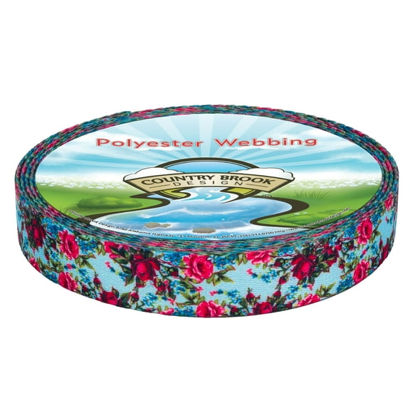 Country Brook Design - Vintage Roses Polyester Webbing (1 Inch)