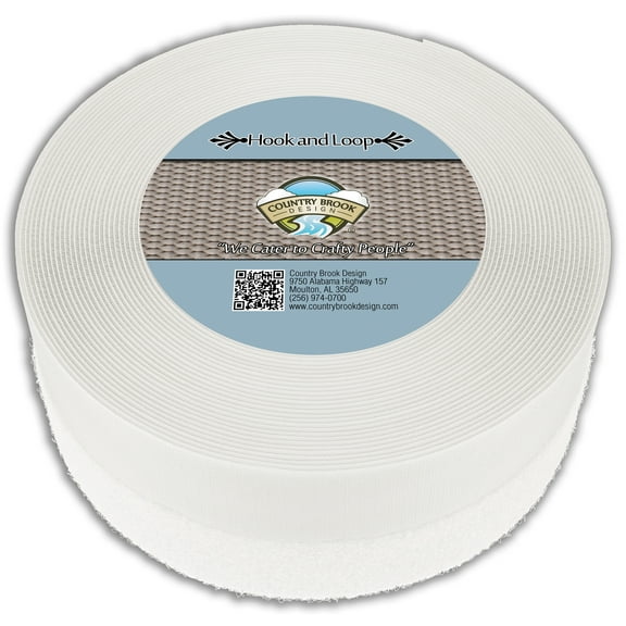 Country Brook Design® White Sew On Hook And Loop (1 1/2 inch, 10 yards)