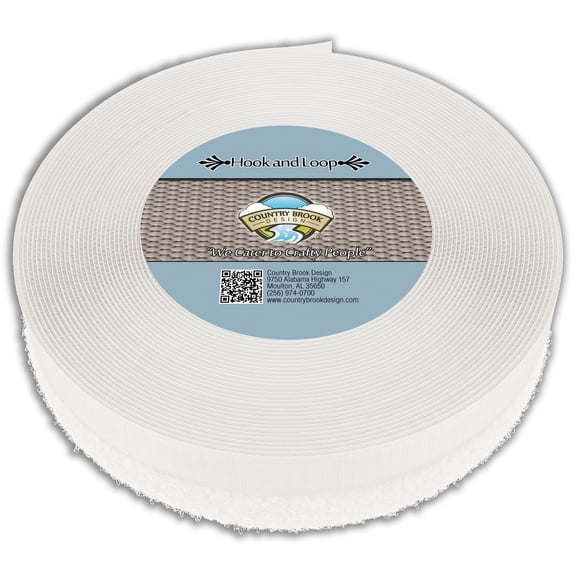Country Brook Design® White Sew On Hook And Loop (1 inch, 25 yards)