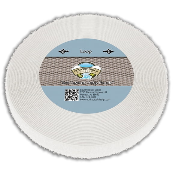 Country Brook Design® White Sew On Loop Only (1 inch, 25 yards)