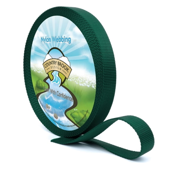 Country Brook Design® 1 Inch Green Heavy Nylon Webbing