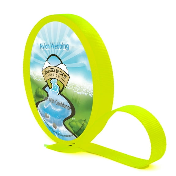 Country Brook Design® 1 Inch Hot Yellow Heavy Nylon Webbing