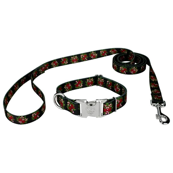 Country Brook Design® Black Candy Cane Premium Dog Collar & Leash