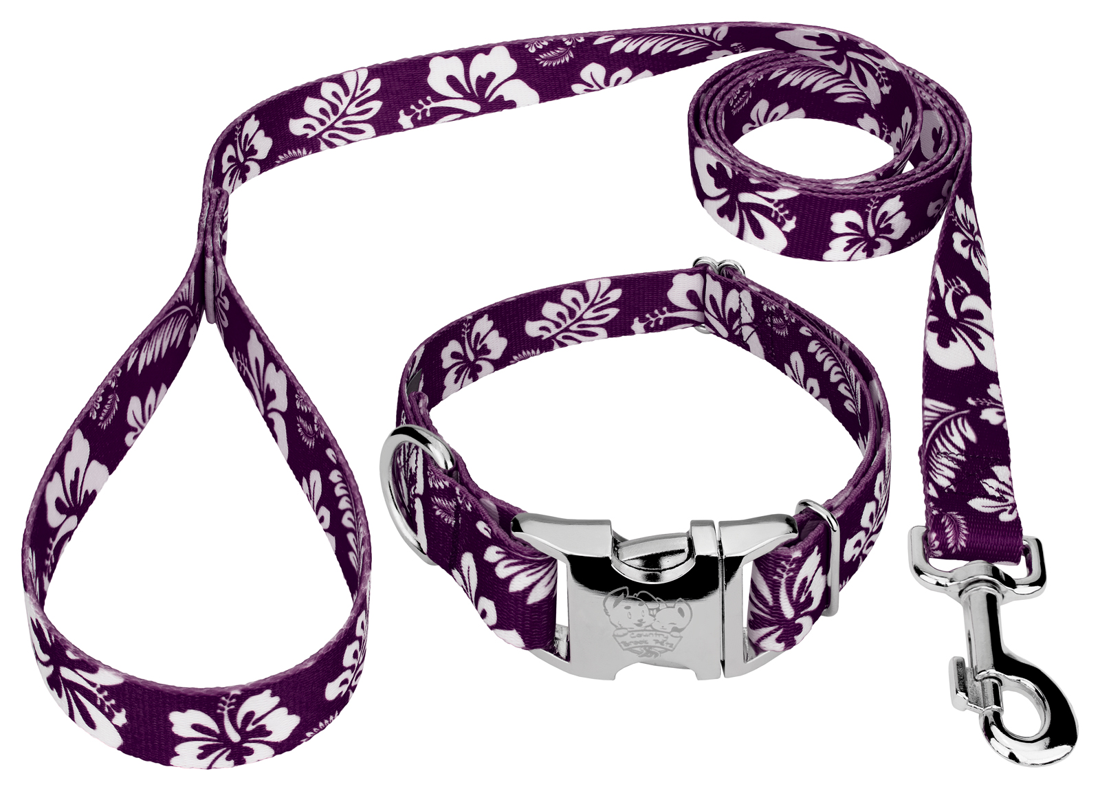 Country Brook Design&reg;  Purple Hawaiian Premium Dog Collar & Leash - image 1 of 6