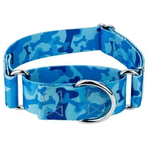 Country Brook Petz® 1 1/2 inch Blue Bone Camo Martingale Dog Collar, Medium