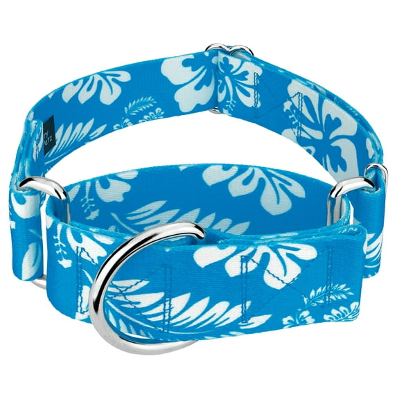 Country Brook Petz® 1 1/2 inch Blue Hawaiian Martingale Dog Collar, Extra Large