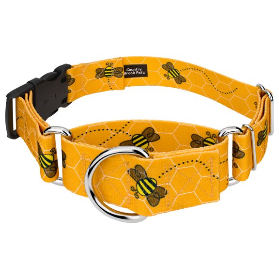 Country Brook Petz® HossFit Jr Wide Martingale with Plastic Buckle (Busy Bee, Medium)