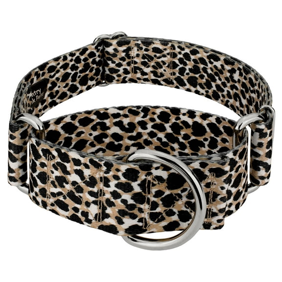 Country Brook Petz® 1 1/2 inch Cheetah Martingale Dog Collar, Large