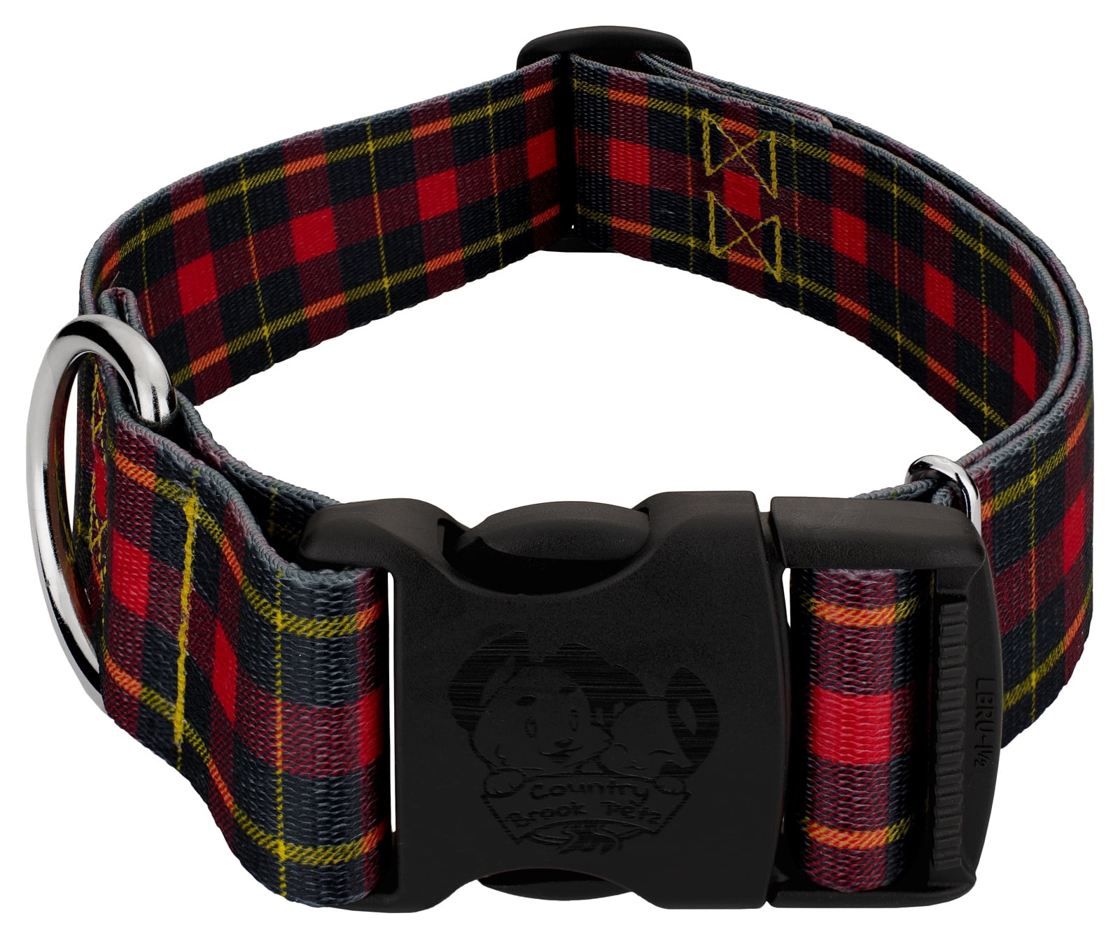 Country Brook Petz® 1 1/2 inch Deluxe Buffalo Plaid Dog Collar, Large