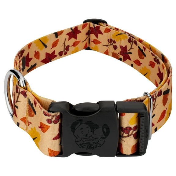 Country Brook Petz® 1 1/2 inch Deluxe Fall Foliage Dog Collar, Medium