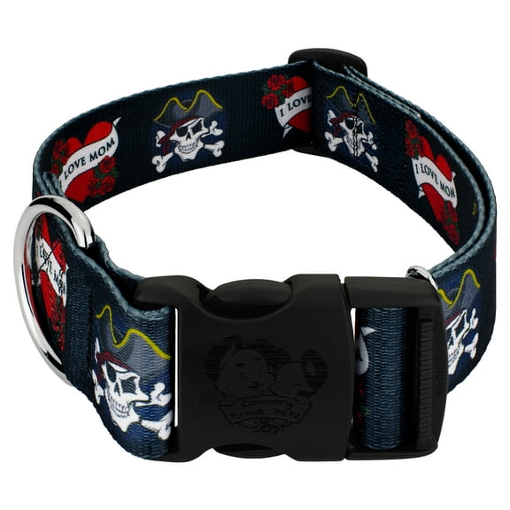 Country Brook Petz® 1 1/2 inch Deluxe I Love Mom Dog Collar, Medium