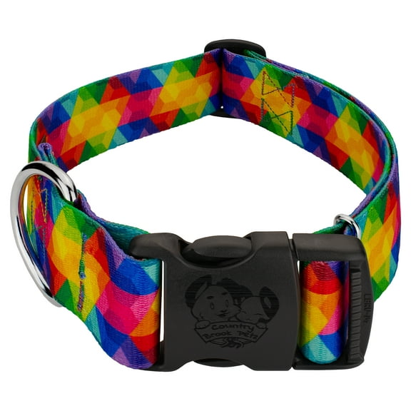 Country Brook Petz® 1 1/2 inch Deluxe Kaleidoscope Dog Collar, Large