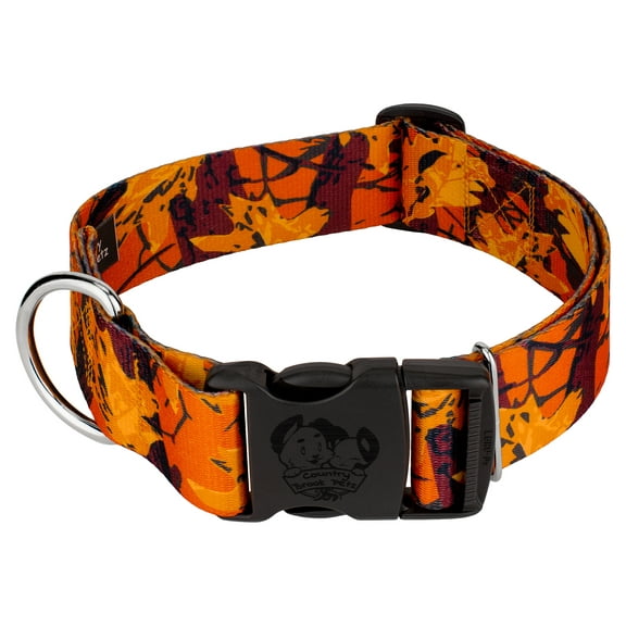 Country Brook Petz® 1 1/2 inch Deluxe Orange Sunset Camo Dog Collar, Large