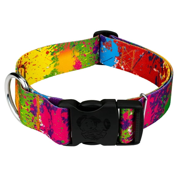 Country Brook Petz® 1 1/2 inch Deluxe Paint Splatter Dog Collar, Medium