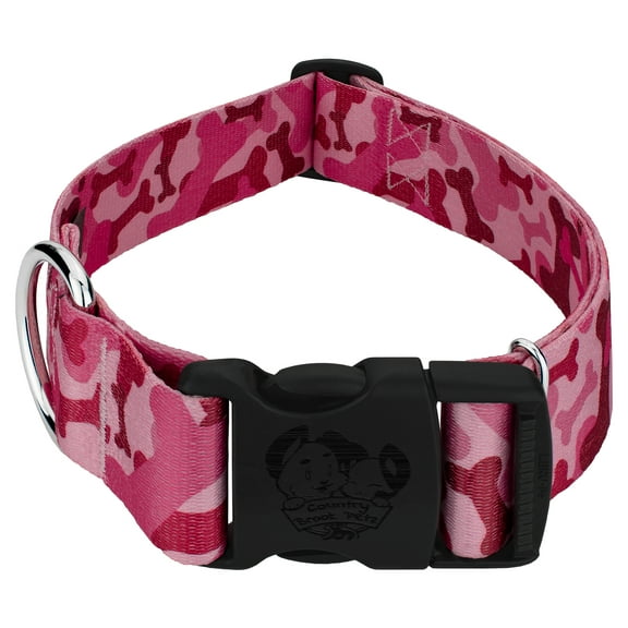 Country Brook Petz® 1 1/2 inch Deluxe Pink Bone Camo Dog Collar, Extra Large