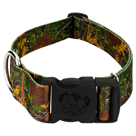 Country Brook Petz® 1 1/2 inch Deluxe Southern Forest Camo Dog Collar, Medium