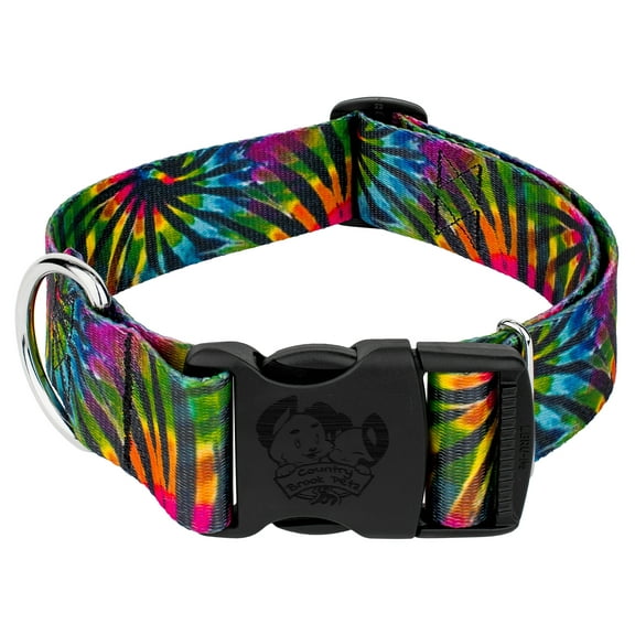 Country Brook Petz® 1 1/2 inch Deluxe Tie Dye Stripes Dog Collar, Extra Large