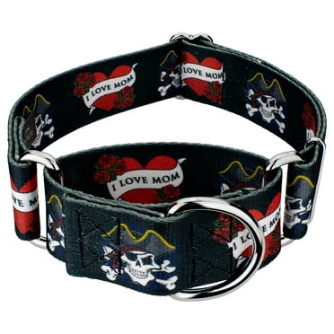 Country Brook Petz® 1 1/2 inch I Love Mom Martingale Dog Collar, Medium