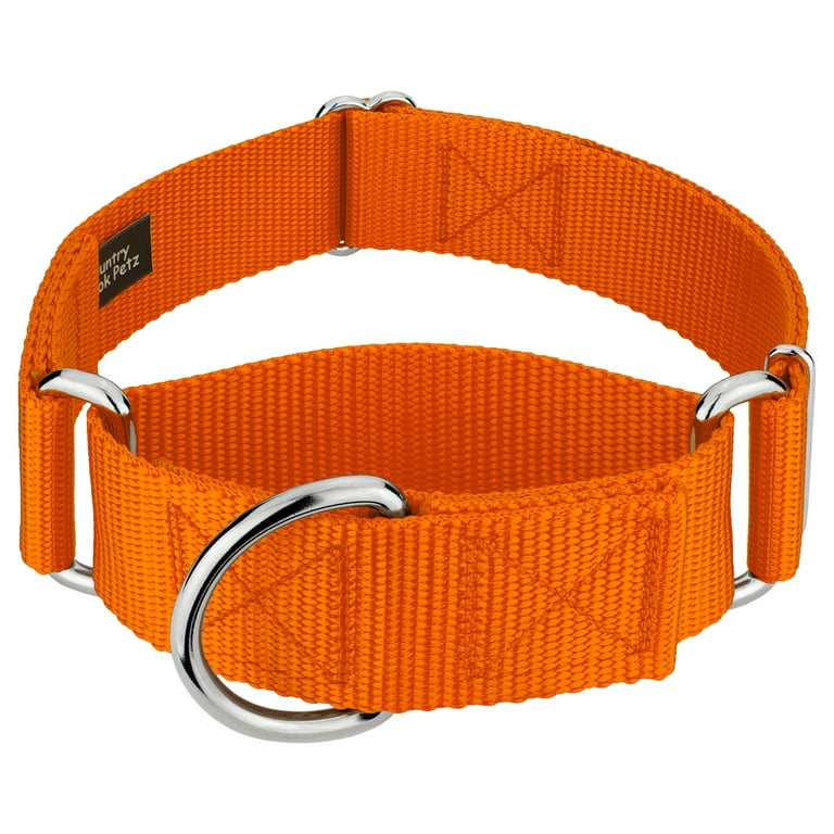 Country Brook Petz® 1 1/2 inch Orange Martingale Heavyduty Nylon