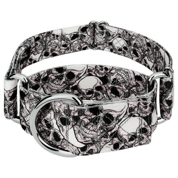 Country Brook Petz® 1 1/2 inch Phantom Skulls Martingale Dog Collar, Large