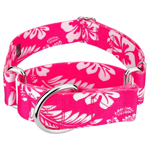 Country Brook Petz® 1 1/2 inch Pink Hawaiian Martingale Dog Collar, Extra Large