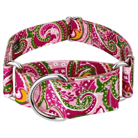 Country Brook Petz® 1 1/2 inch Pink Paisley Martingale Dog Collar, Extra Large