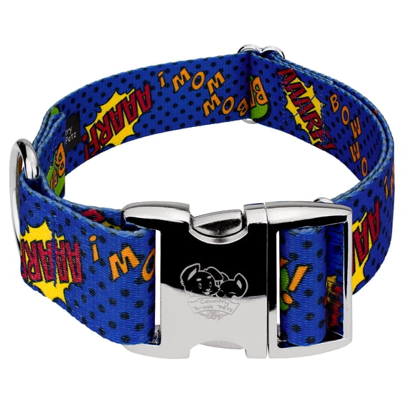Country Brook Petz® 1 1/2 inch Premium Blue Super Dog Collar, Extra Large